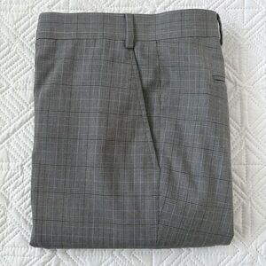 Perry Ellis Men’s Glen Check Plaid Pants Gray White Black Light Blue Size 42x30